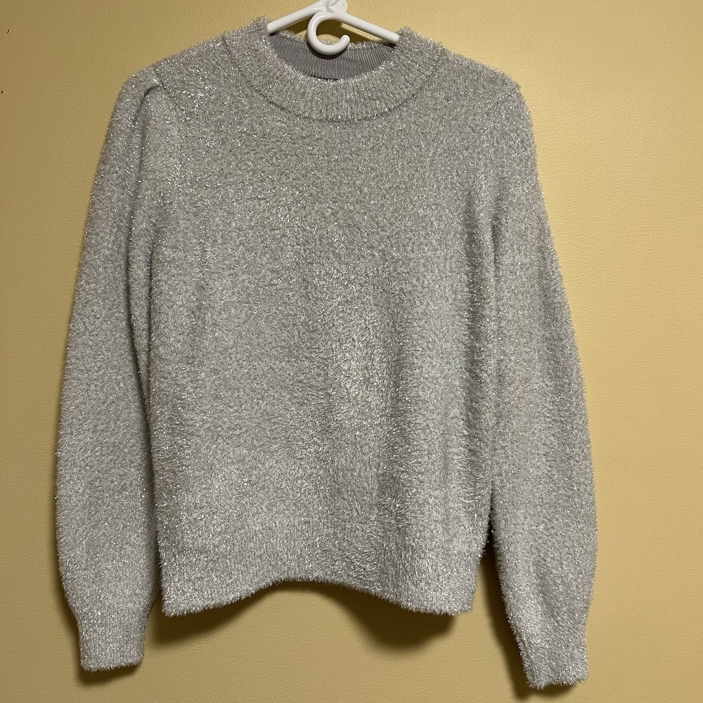 White House Black Market Women Sweater NEW Metallic Tinsel New Years Eve Holiday